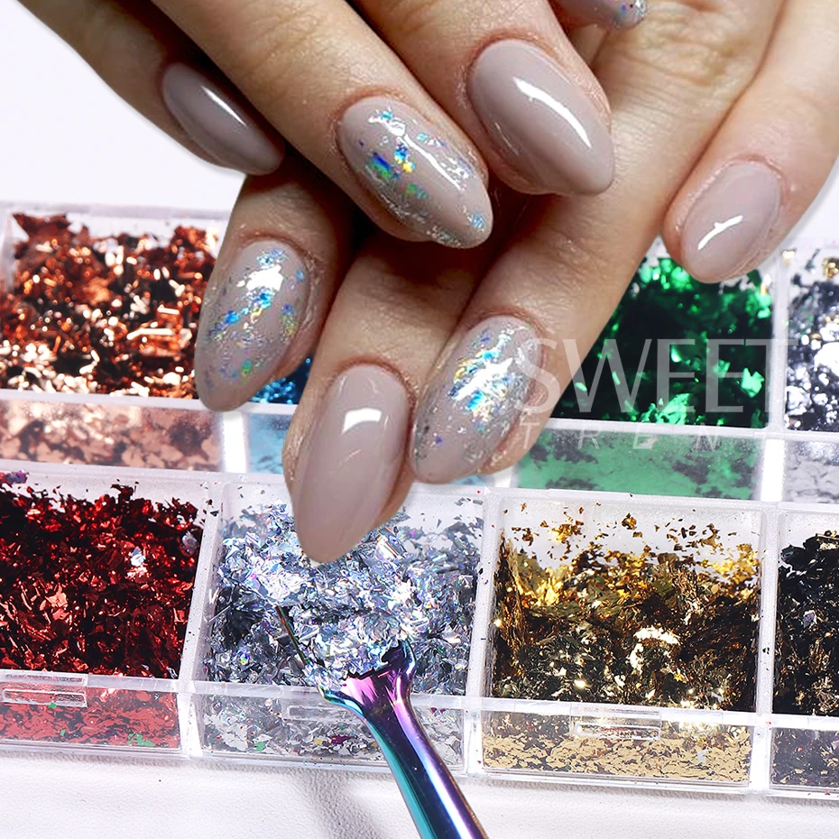 12 Grids Golden Foils Nails Gl – Glitter Vinyl Roll recenzja i cena