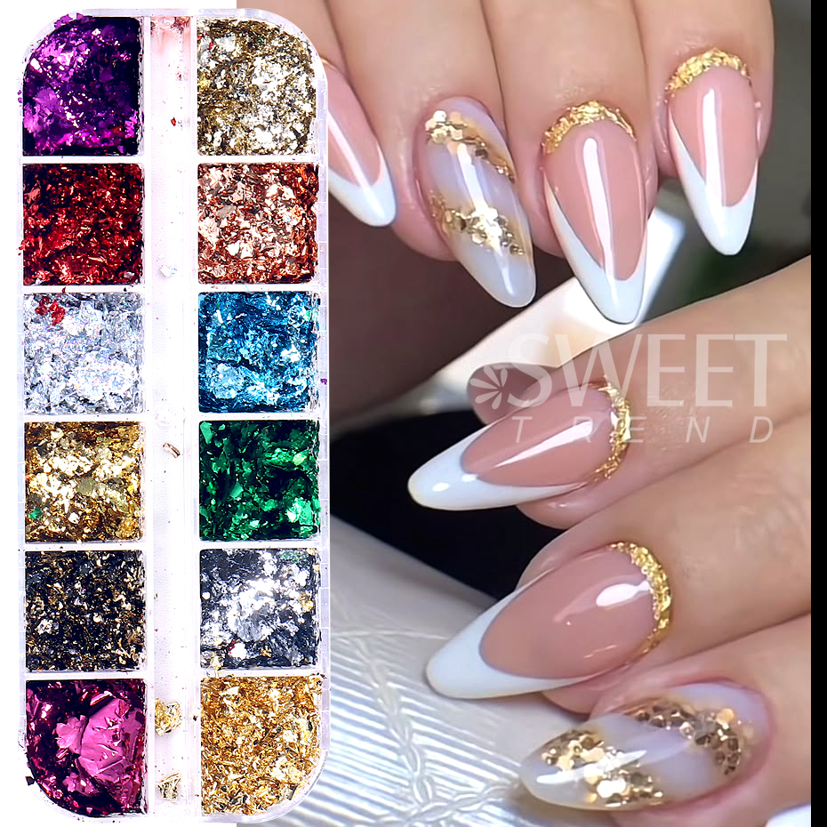 12 Grids Golden Foils Nails Gl – Glitter Vinyl Roll recenzja i cena
