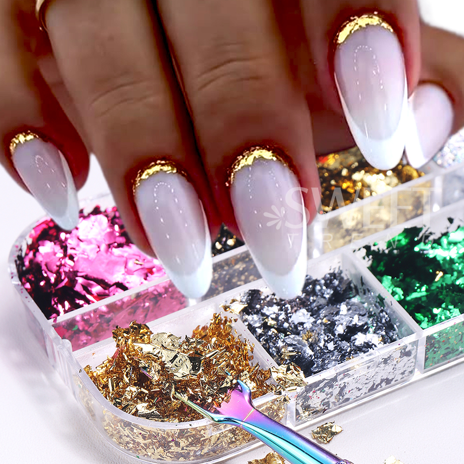 12 Grids Golden Foils Nails Gl – Glitter Vinyl Roll recenzja i cena