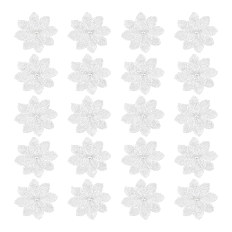 20Pack Decorative White Flower – Applique Patch Flower recenzja i cena