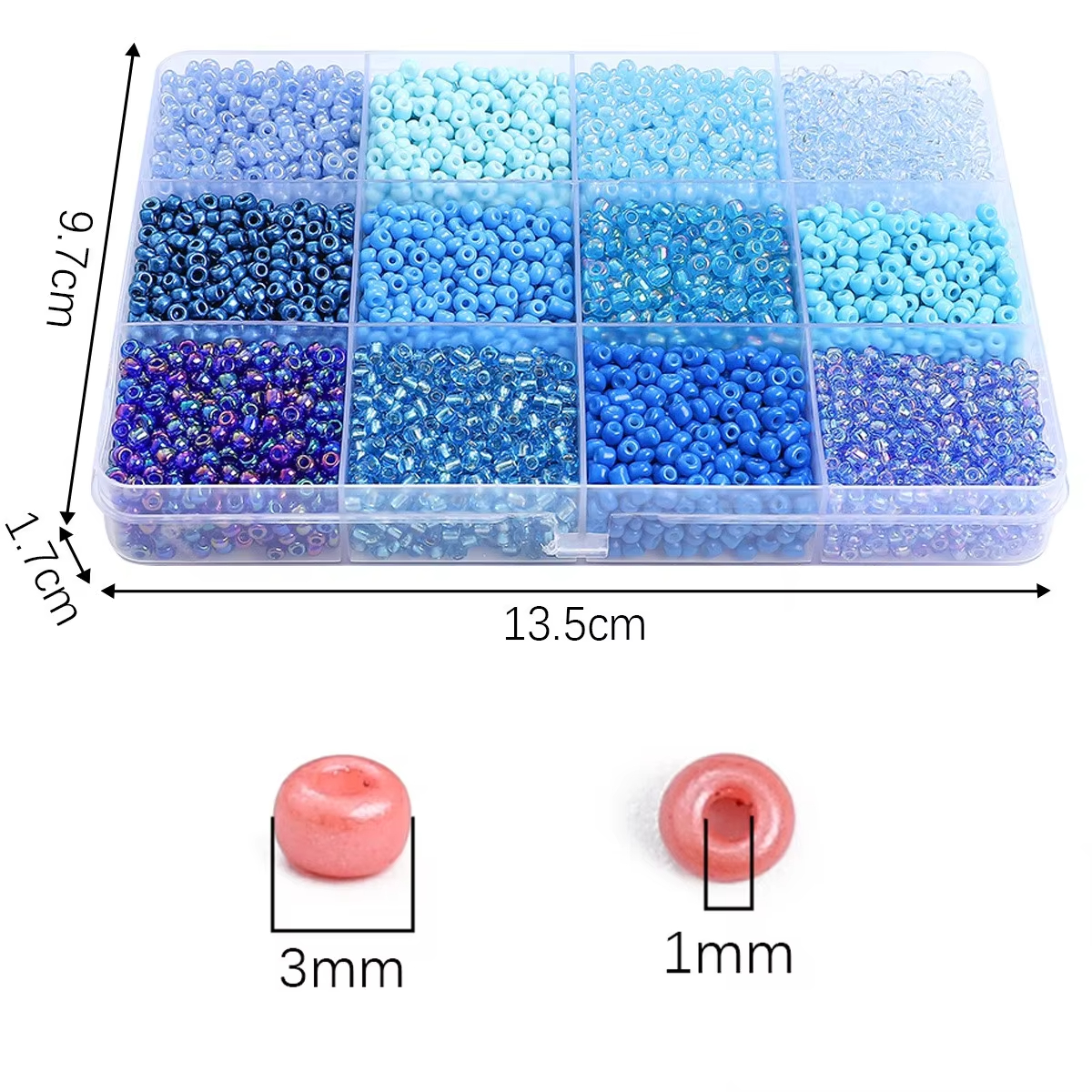 3600pcs 3mm Glass Seed Beads,  – Craft Embellishment Storage recenzja i cena