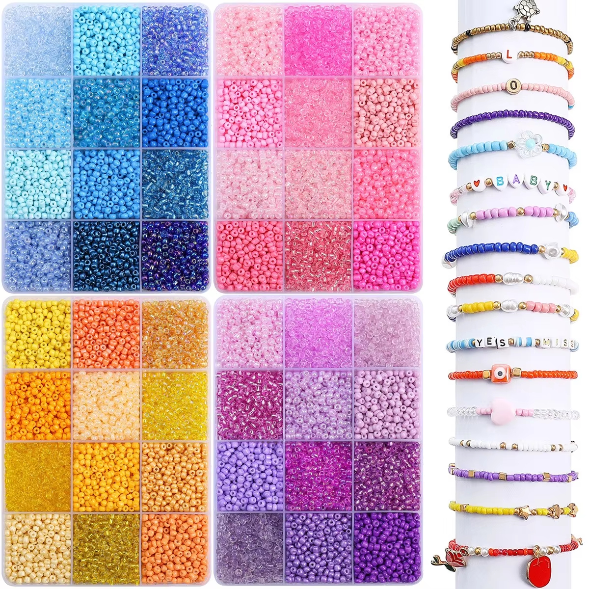 3600pcs 3mm Glass Seed Beads,  – Craft Embellishment Storage recenzja i cena
