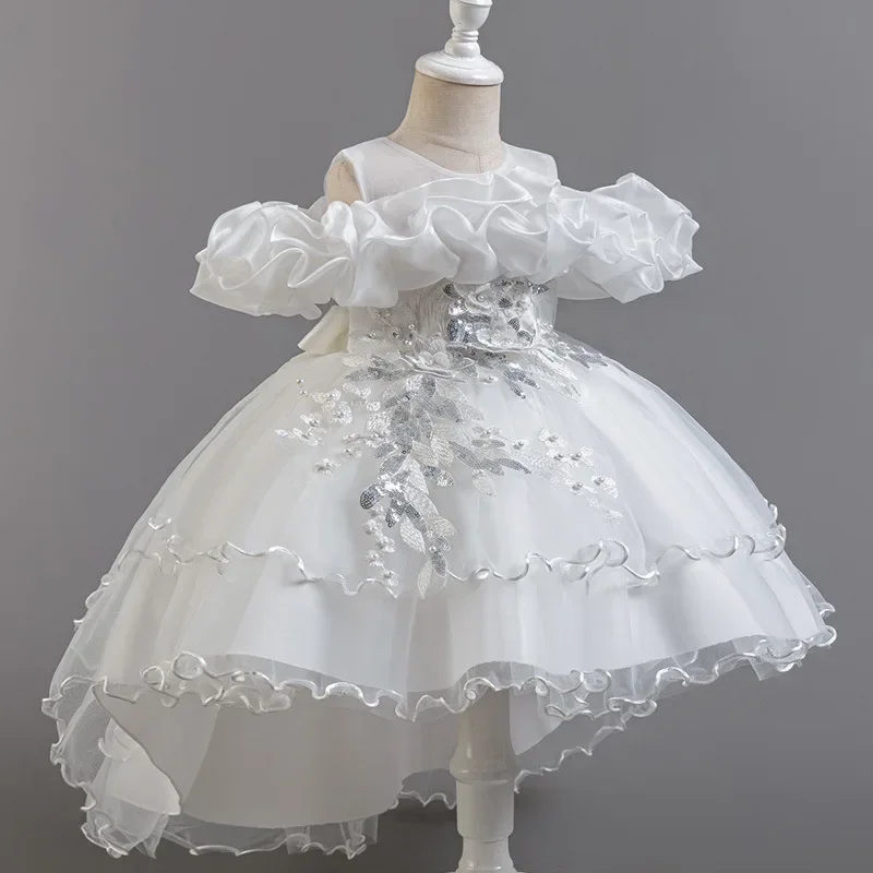 Fashion Flower Girl Dresses fo – Lace Ribbon Trim recenzja i cena