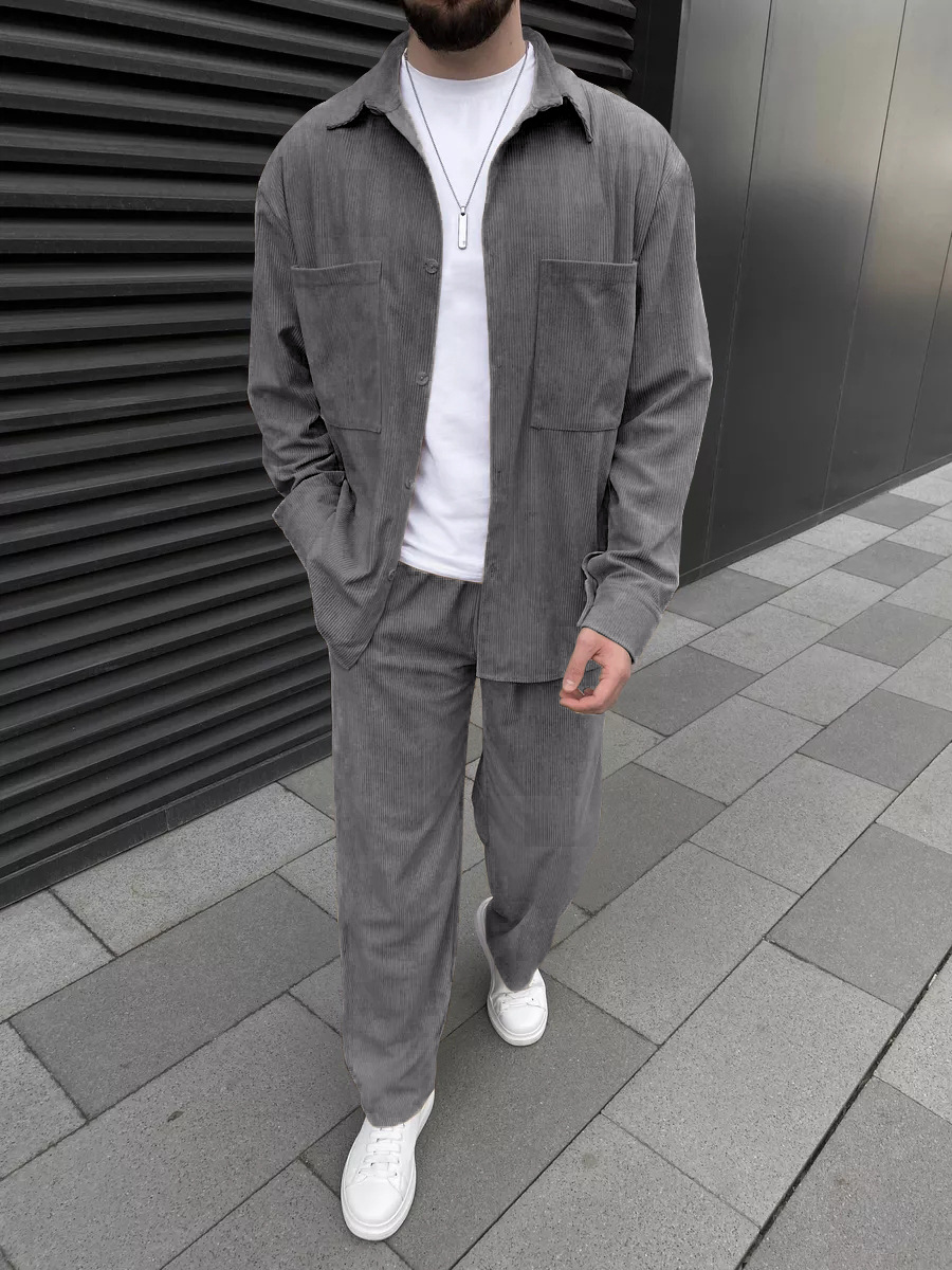 Men's corduroy two-piece outfi – Embellish Knit recenzja i cena