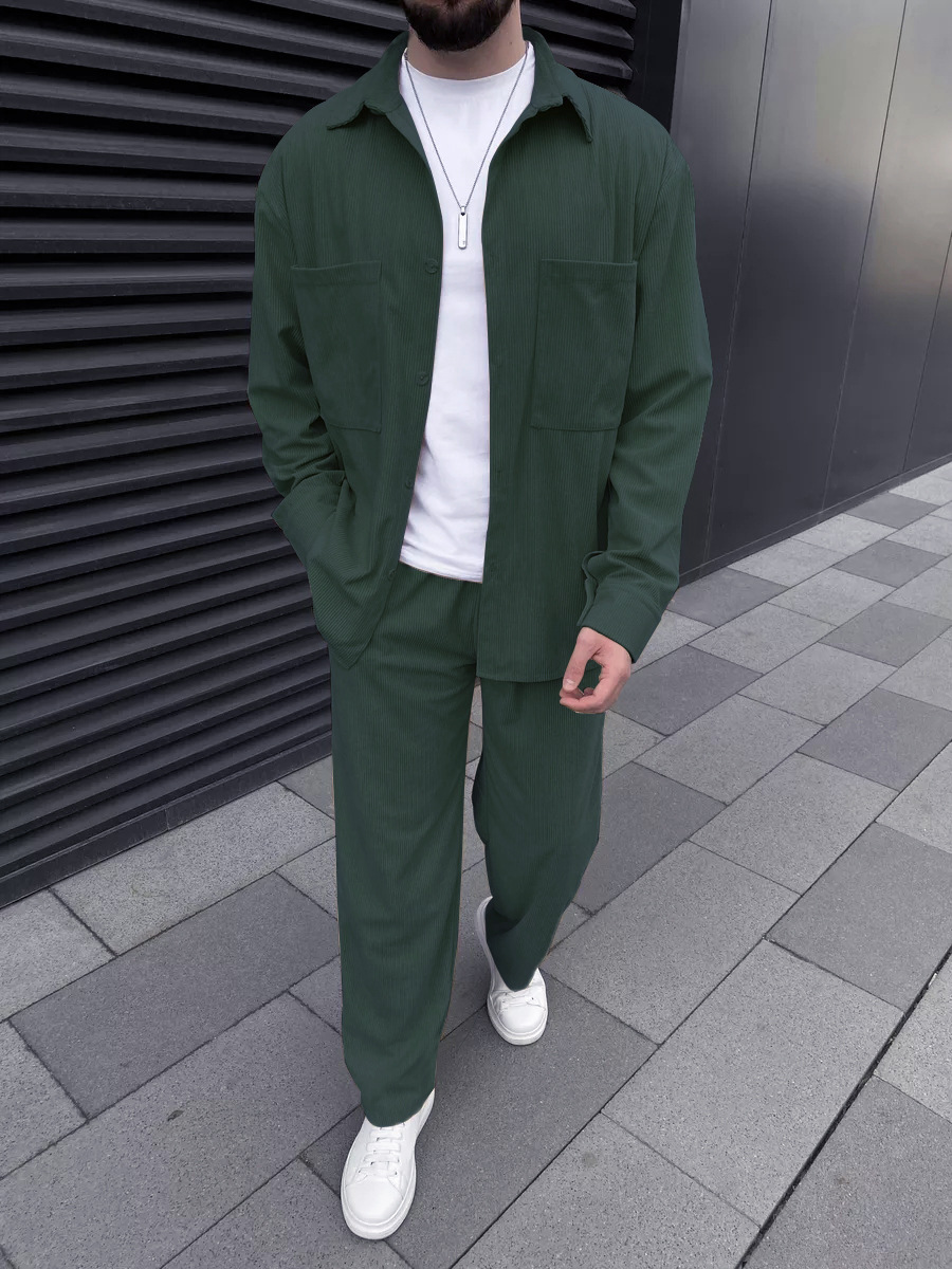 Men's corduroy two-piece outfi – Embellish Knit recenzja i cena