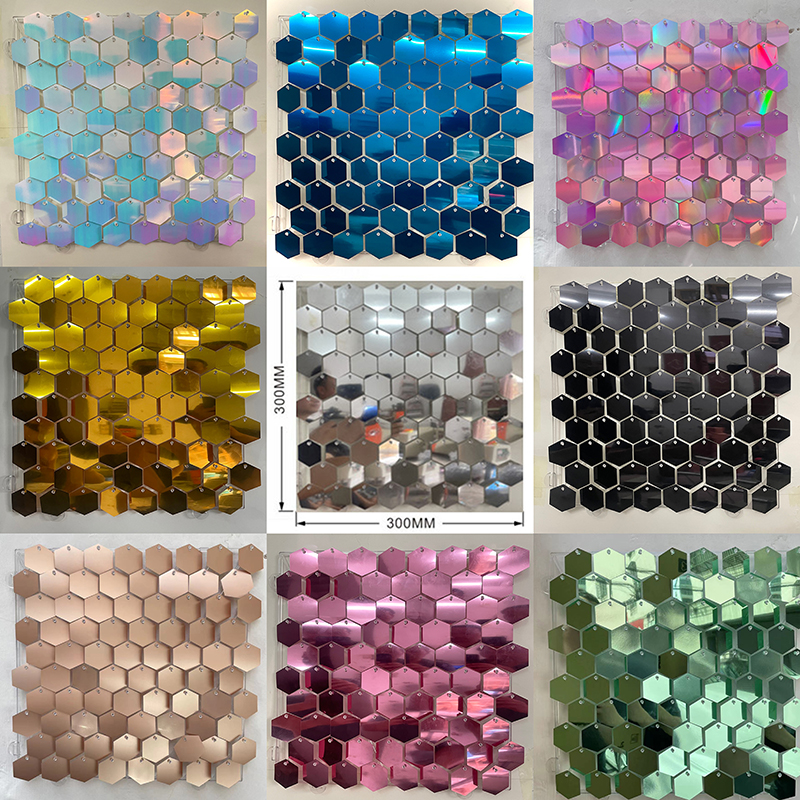 1pc Hexagon Sequin Backdrop Pa – Sequin Fabric Panel recenzja i cena