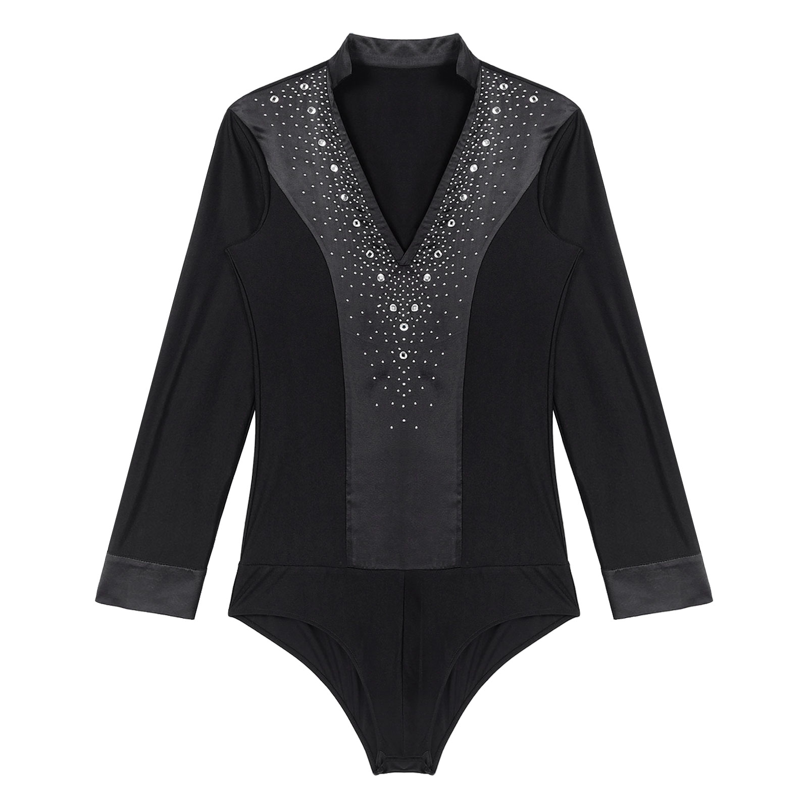 Mens Latin Jazz Dance Leotard  – Rhinestone Banding Trim recenzja i cena