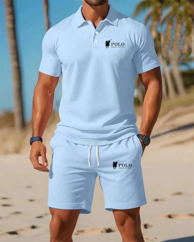 Men's Polo Shirt Set Summer Qu – Embellish Knit recenzja i cena