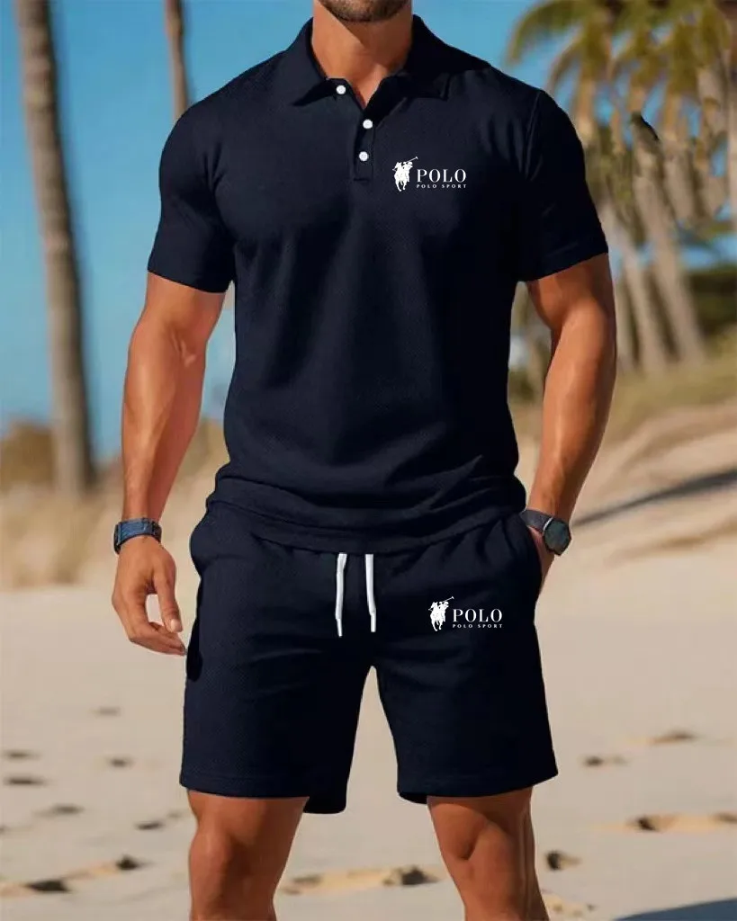 Men's Polo Shirt Set Summer Qu – Embellish Knit recenzja i cena