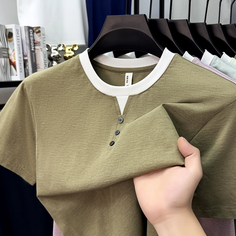 Mens Short Sleeve Henley Neck  – Embellish Knit recenzja i cena