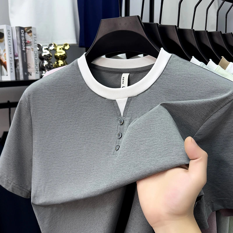 Mens Short Sleeve Henley Neck  – Embellish Knit recenzja i cena