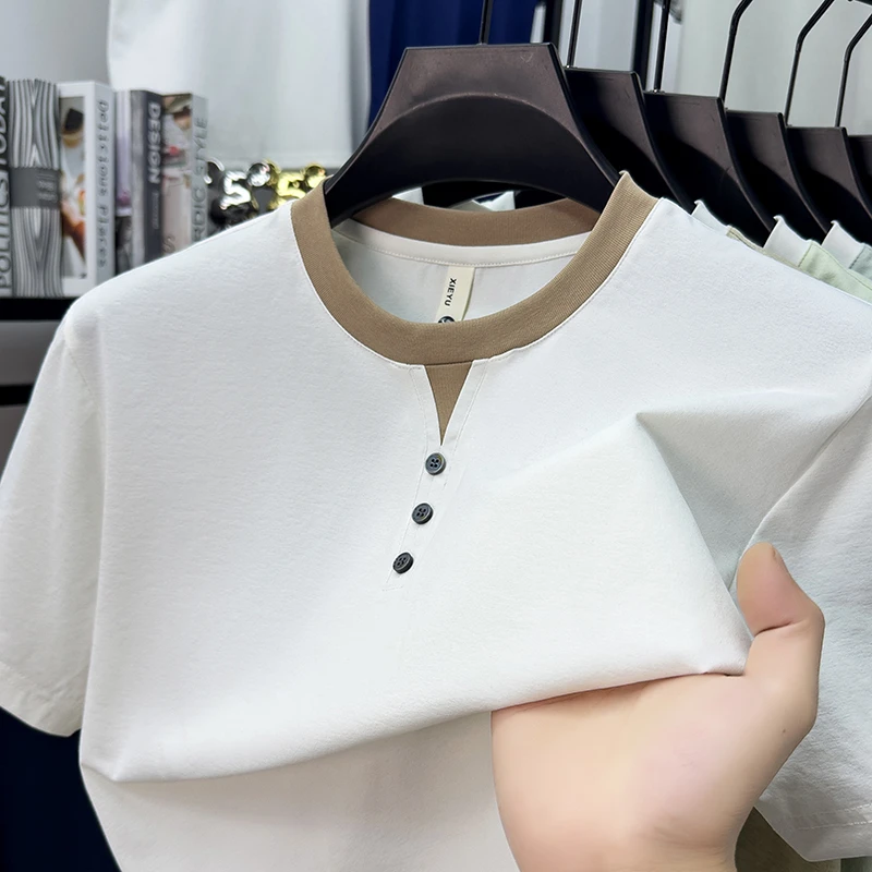 Mens Short Sleeve Henley Neck  – Embellish Knit recenzja i cena