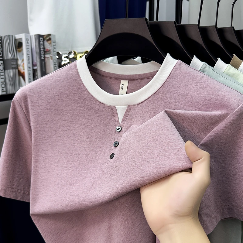 Mens Short Sleeve Henley Neck  – Embellish Knit recenzja i cena