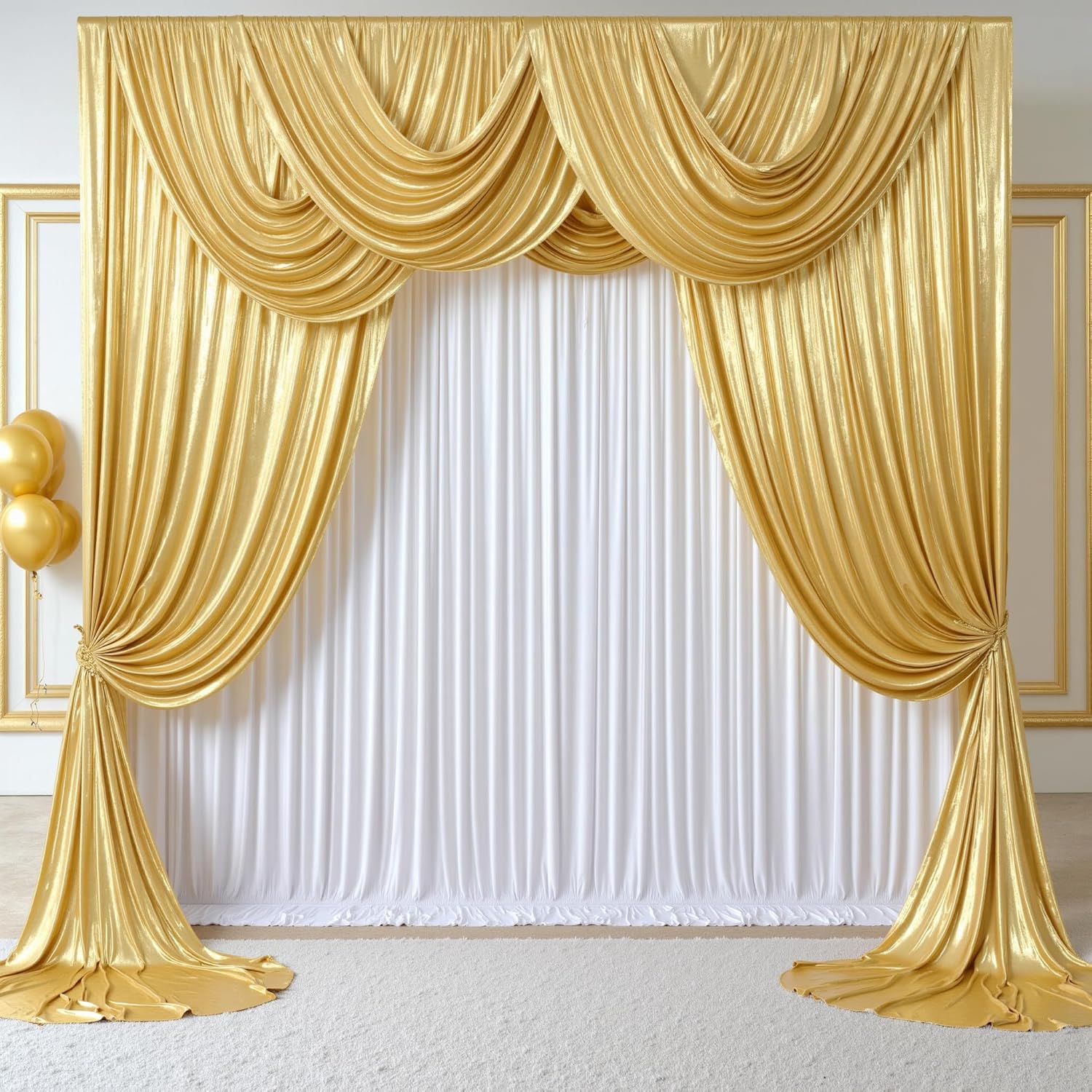 2.3x7FT Wrinkle Free Glitter 1 – Sequin Fabric Panel recenzja i cena