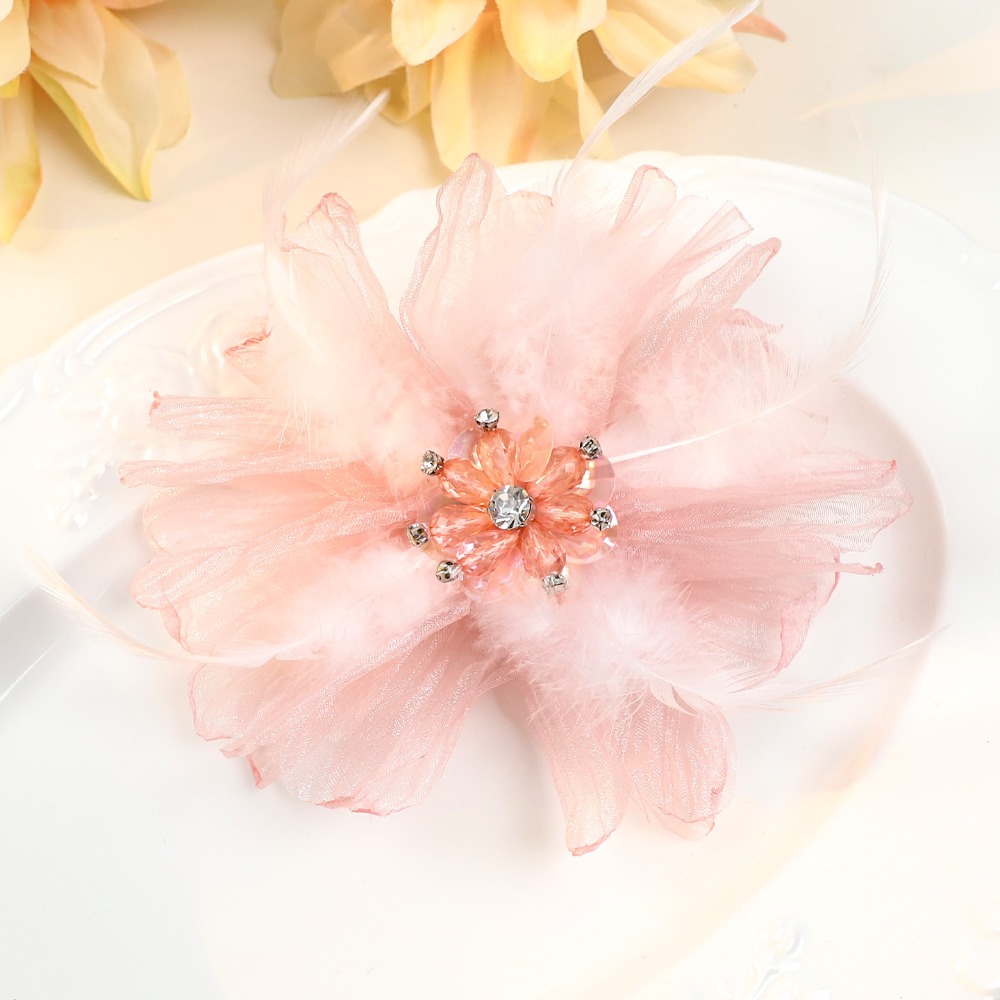 Handmade Mesh Feather Flower B – Crystal Mesh Fabric recenzja i cena