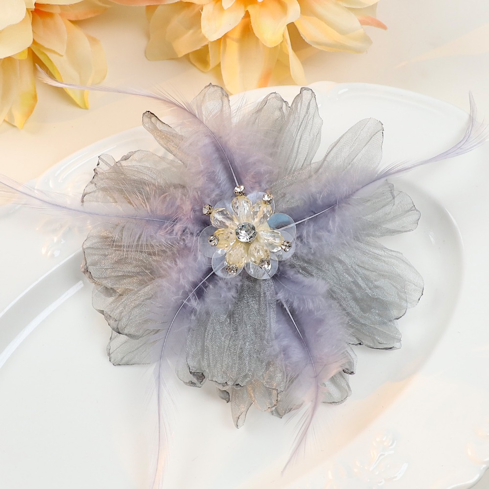 Handmade Mesh Feather Flower B – Crystal Mesh Fabric recenzja i cena