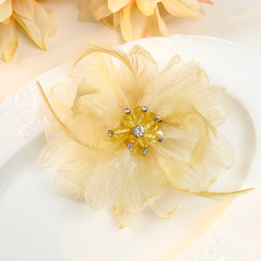 Handmade Mesh Feather Flower B – Crystal Mesh Fabric recenzja i cena