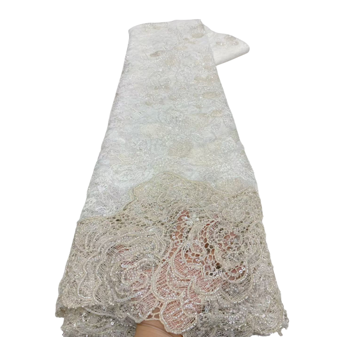 Lastest African French Floral  – Beaded Trim Fringe recenzja i cena