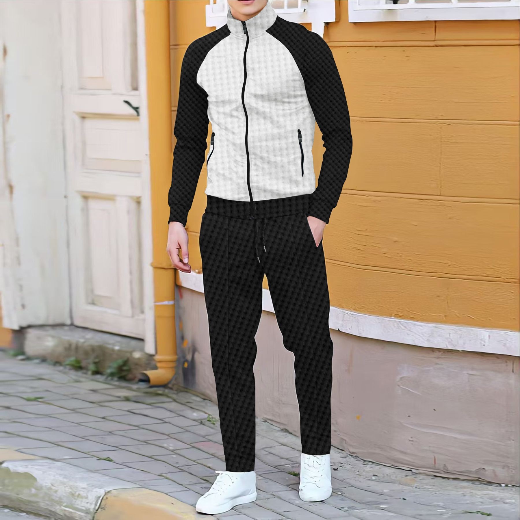 Men Casual Waffle Knit Track S – Embellish Knit recenzja i cena