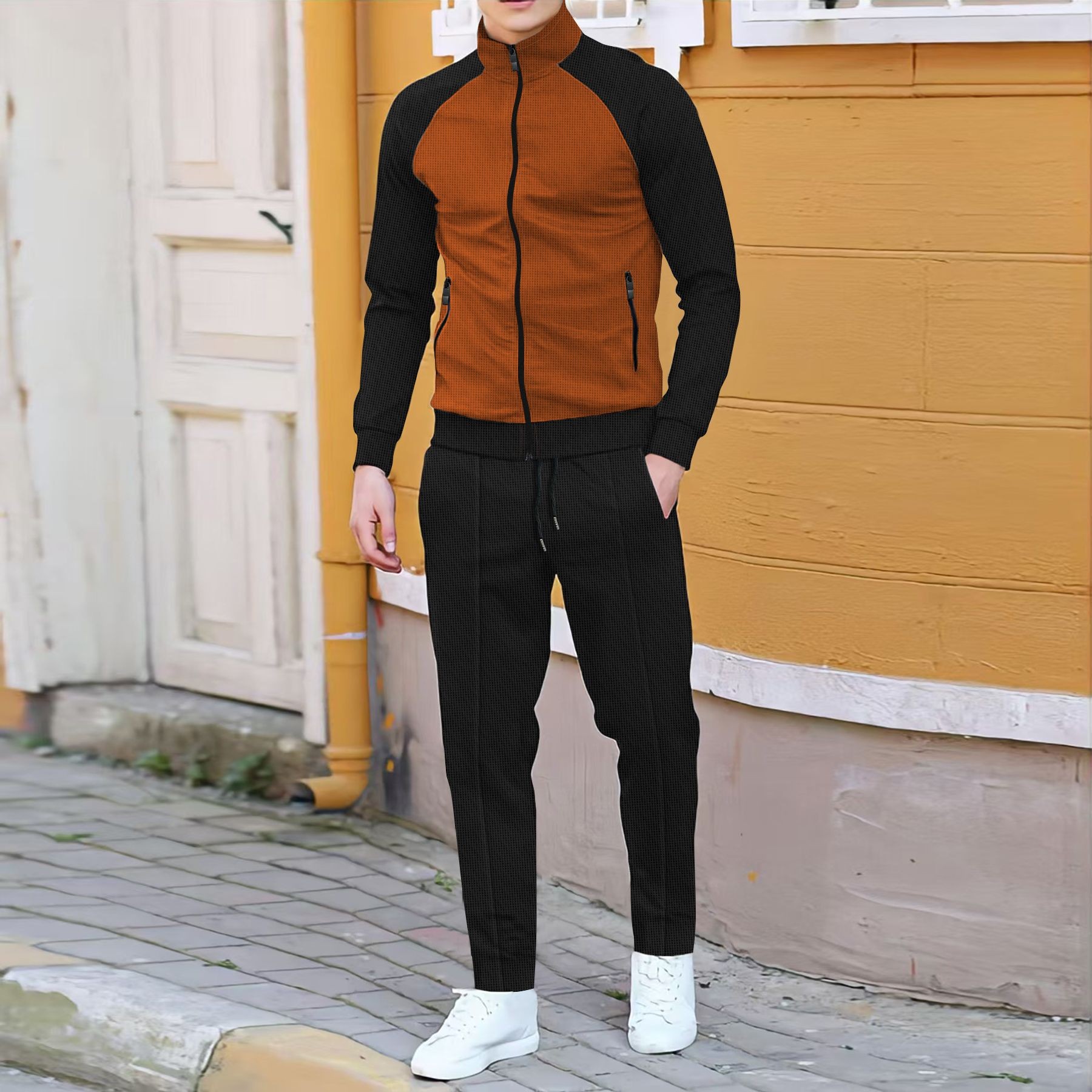 Men Casual Waffle Knit Track S – Embellish Knit recenzja i cena