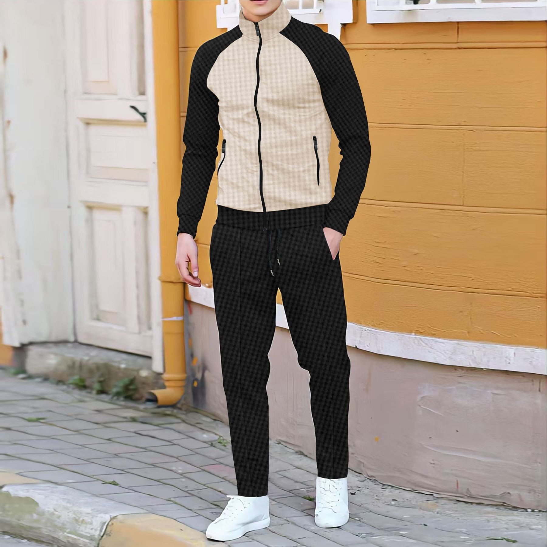 Men Casual Waffle Knit Track S – Embellish Knit recenzja i cena