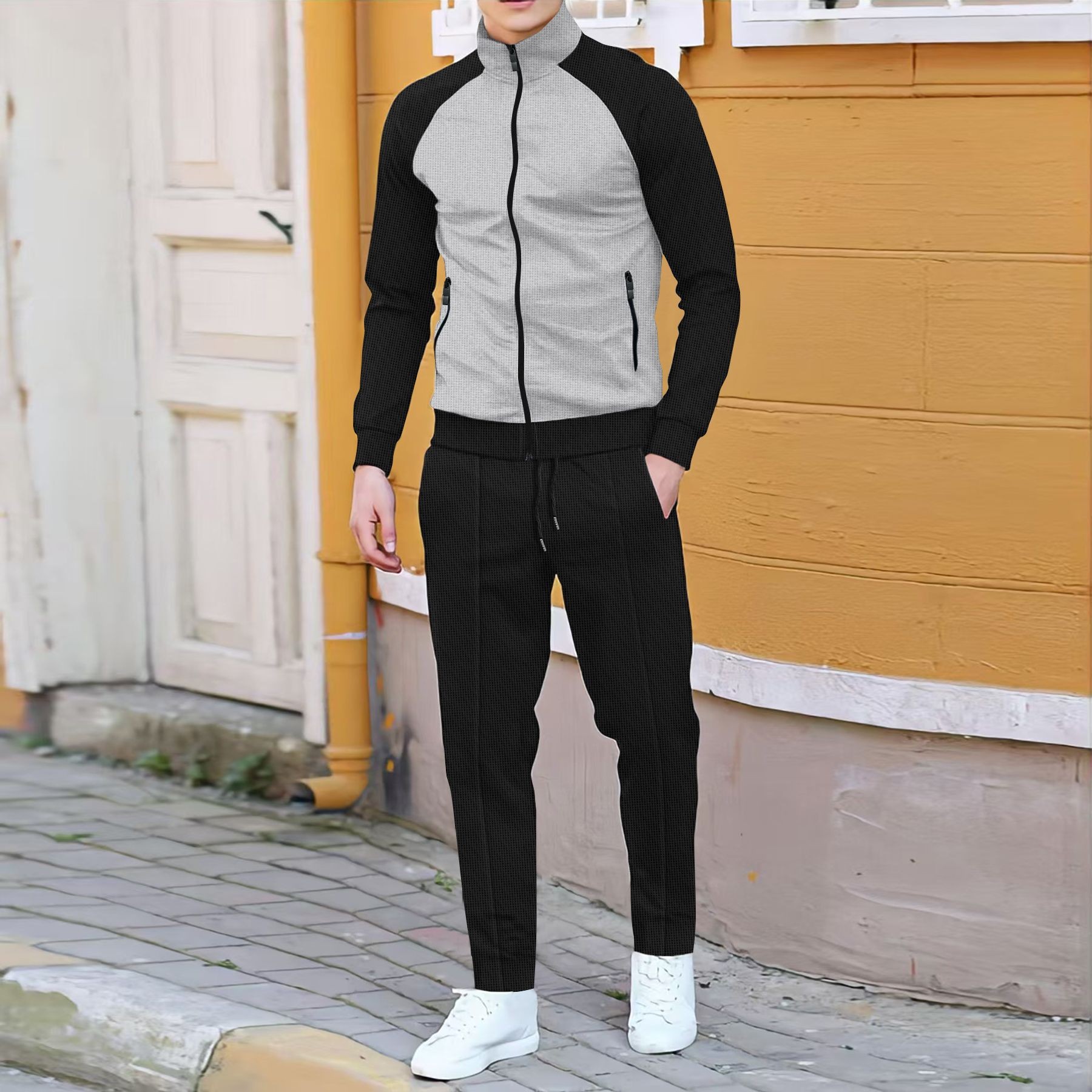 Men Casual Waffle Knit Track S – Embellish Knit recenzja i cena