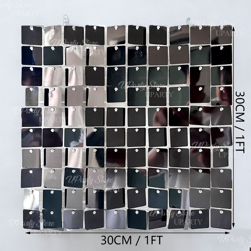 Black Shimmer Wall Backdrop 12 – Sequin Fabric Panel recenzja i cena