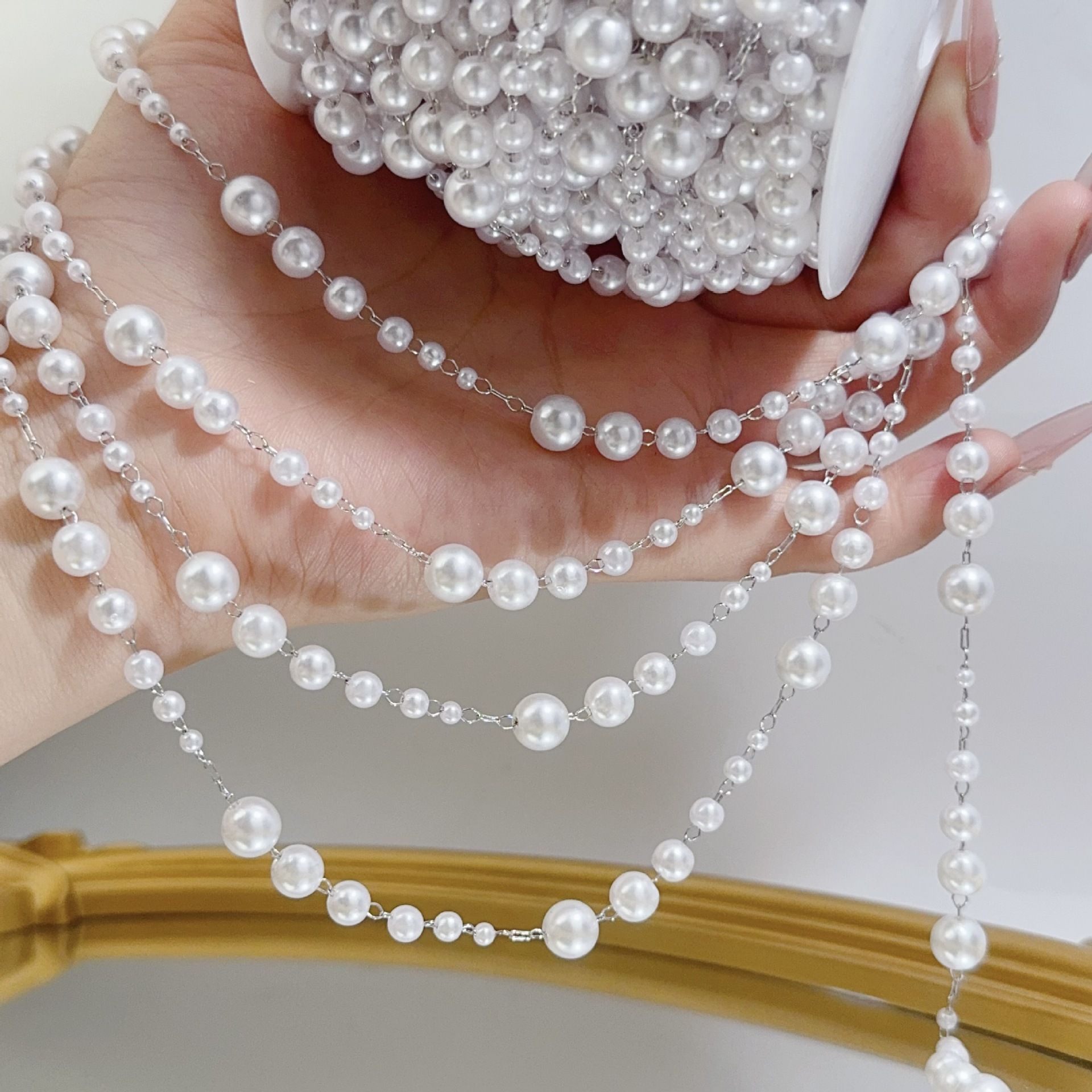 3-8mm Pearl Copper Chain, Anci – Beaded Trim Fringe recenzja i cena
