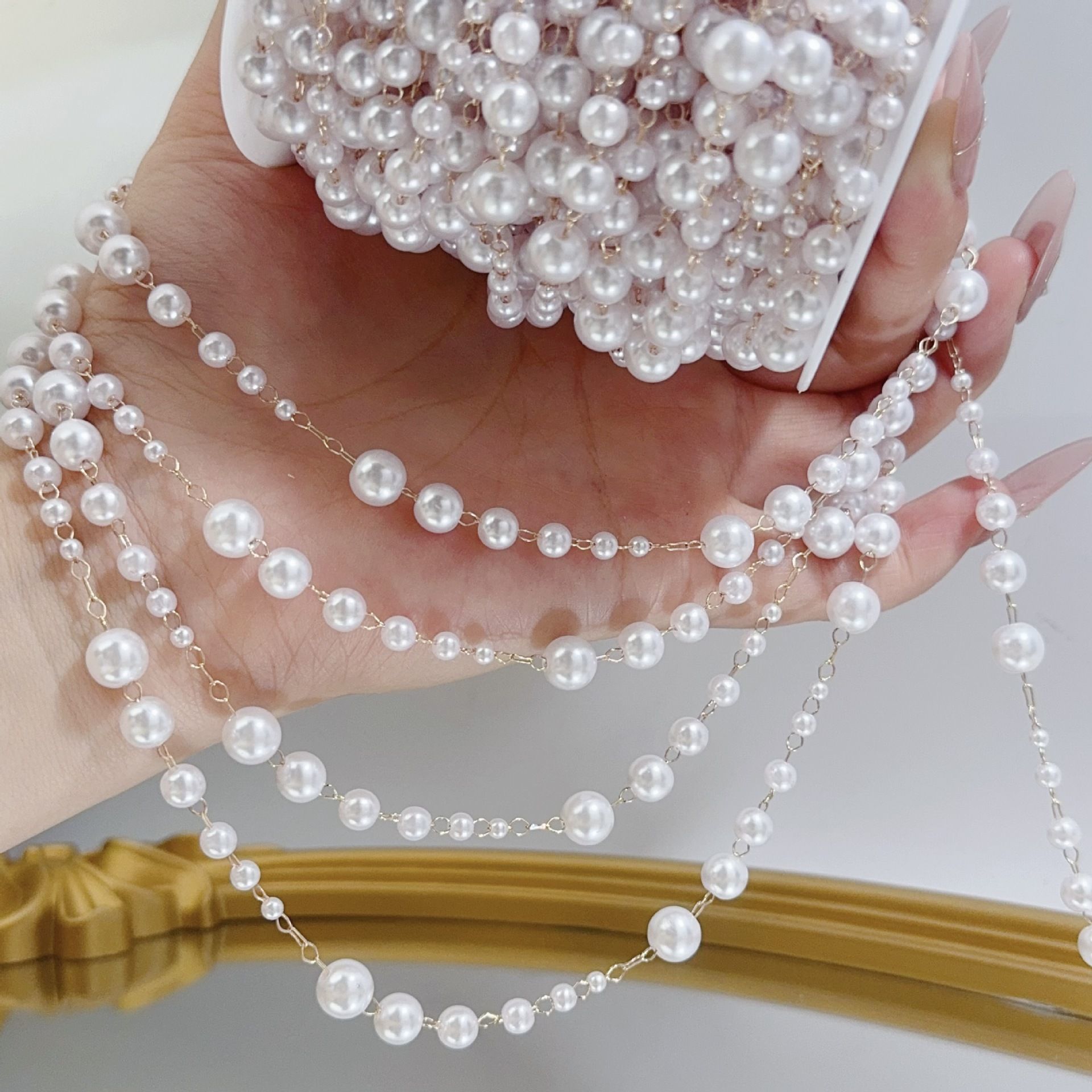 3-8mm Pearl Copper Chain, Anci – Beaded Trim Fringe recenzja i cena
