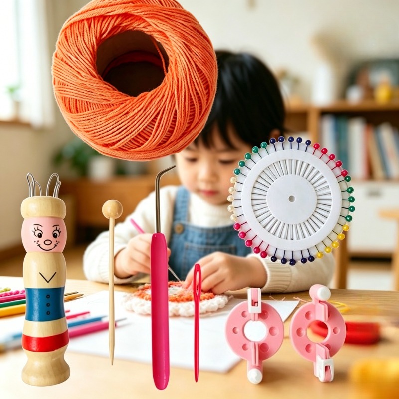 Wooden Doll French Knitter Kid – Pom Pom Maker Tool recenzja i cena