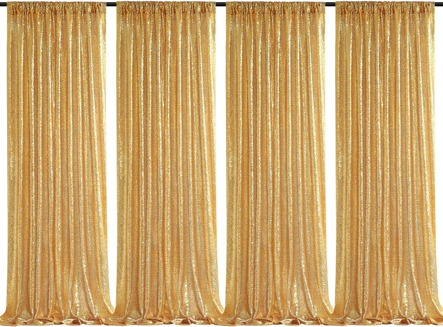 2×8FT-4PCS Gold Sequin Backdro – Sequin Fabric Panel recenzja i cena