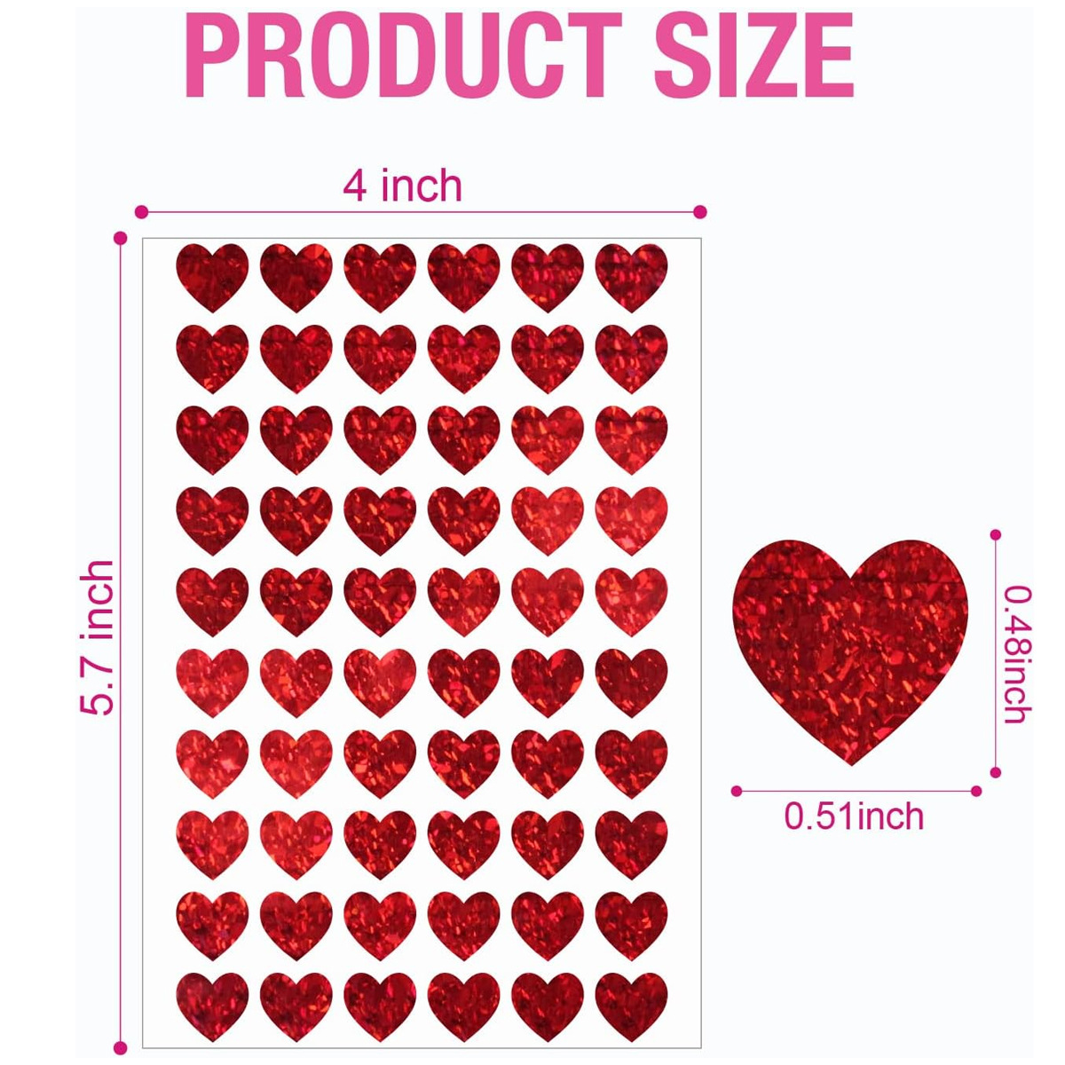 600 Pcs Red Heart Stickers, Sm – Glitter Vinyl Roll recenzja i cena