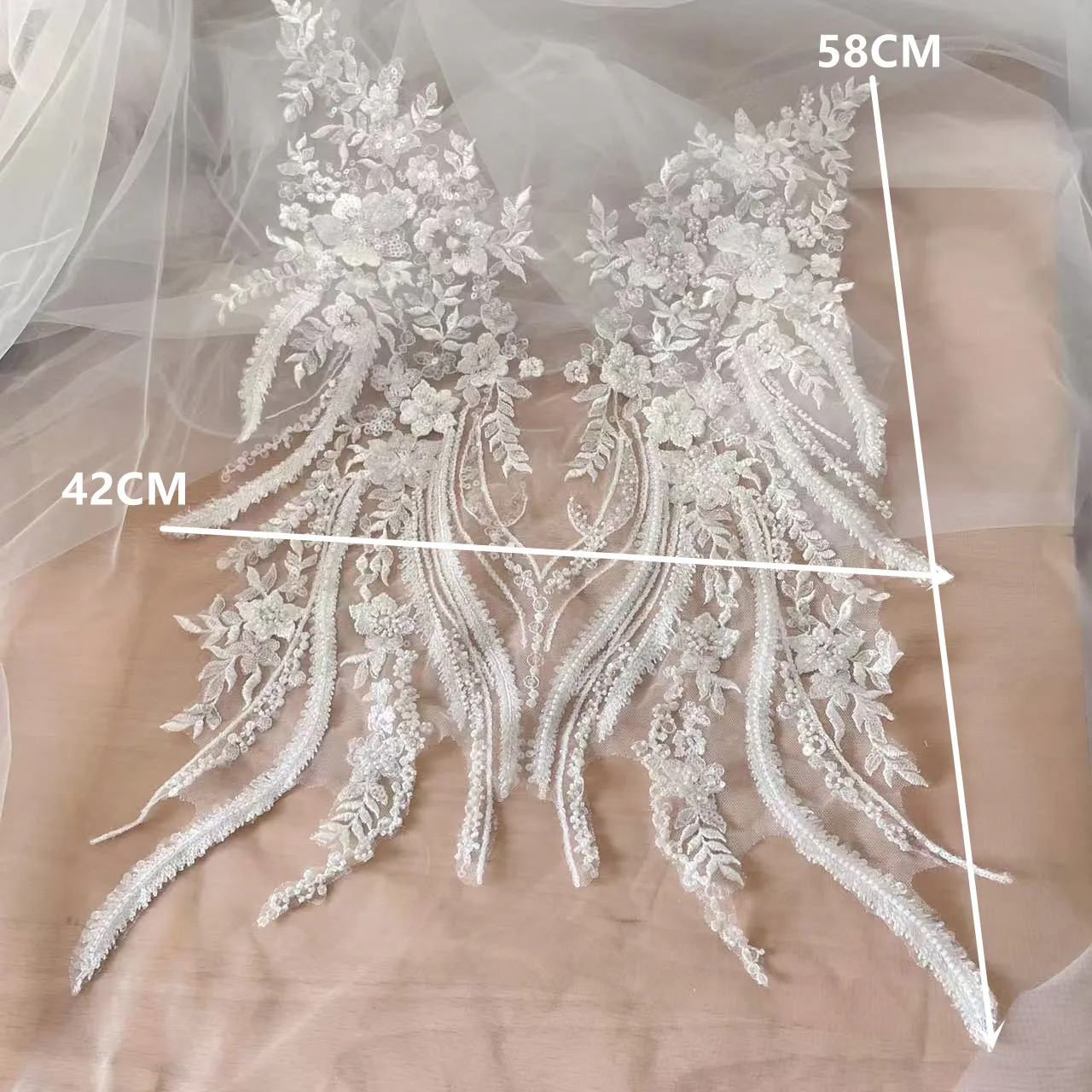 New Beaded Sequins Lace Mirror – Applique Patch Flower recenzja i cena