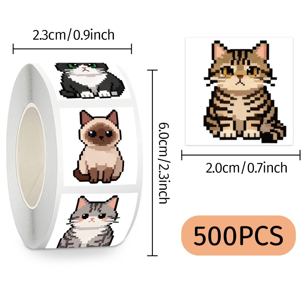 500 Pcs/Roll Cute Pixel Cat St – Craft Embellishment World recenzja i cena