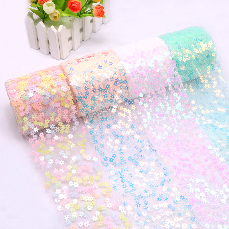 8cm 10cm 10 Yards Glitter Sequ – Organza Ribbon Spool recenzja i cena