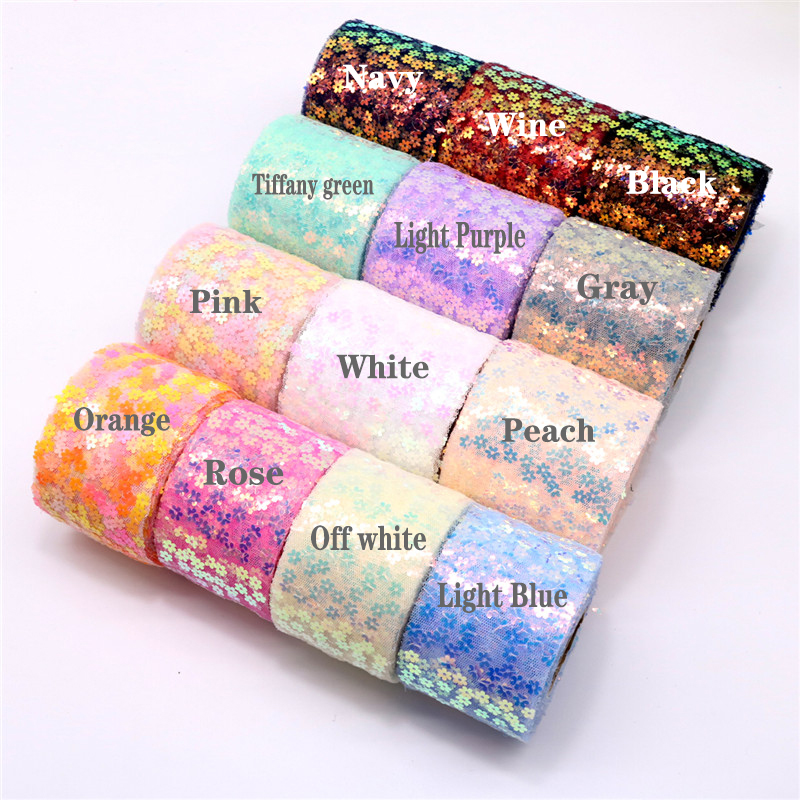 8cm 10cm 10 Yards Glitter Sequ – Organza Ribbon Spool recenzja i cena
