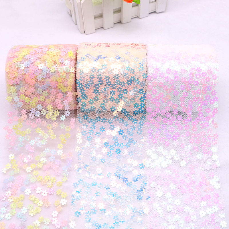 8cm 10cm 10 Yards Glitter Sequ – Organza Ribbon Spool recenzja i cena