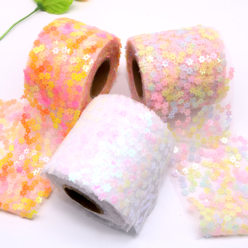 8cm 10cm 10 Yards Glitter Sequ – Organza Ribbon Spool recenzja i cena
