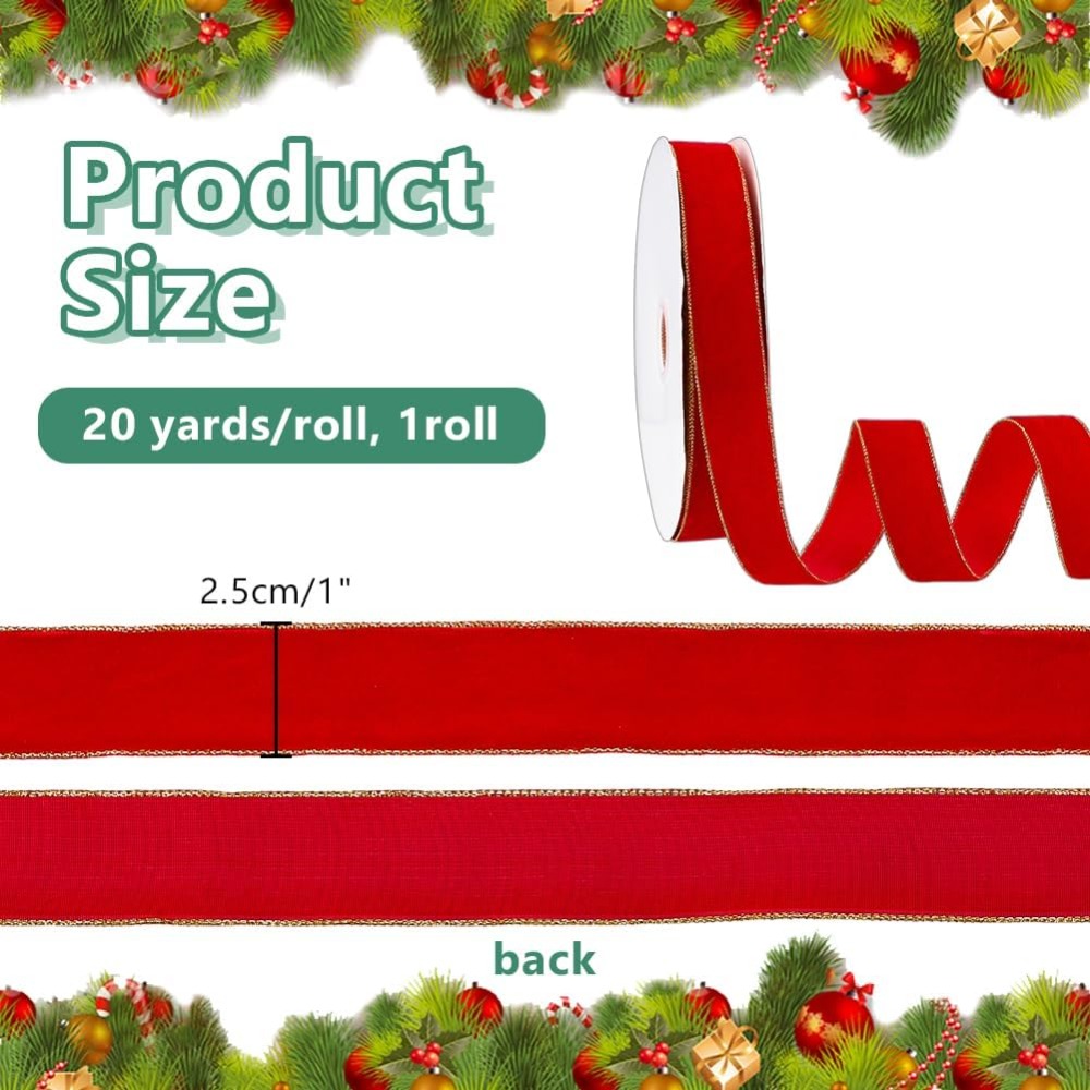 1 Roll 20 Yards Velvet Ribbons – Velvet Ribbon Roll recenzja i cena