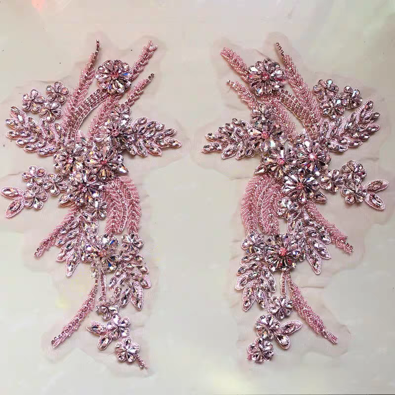Beaded floral appliqués, hand- – Sew On Rhinestone recenzja i cena