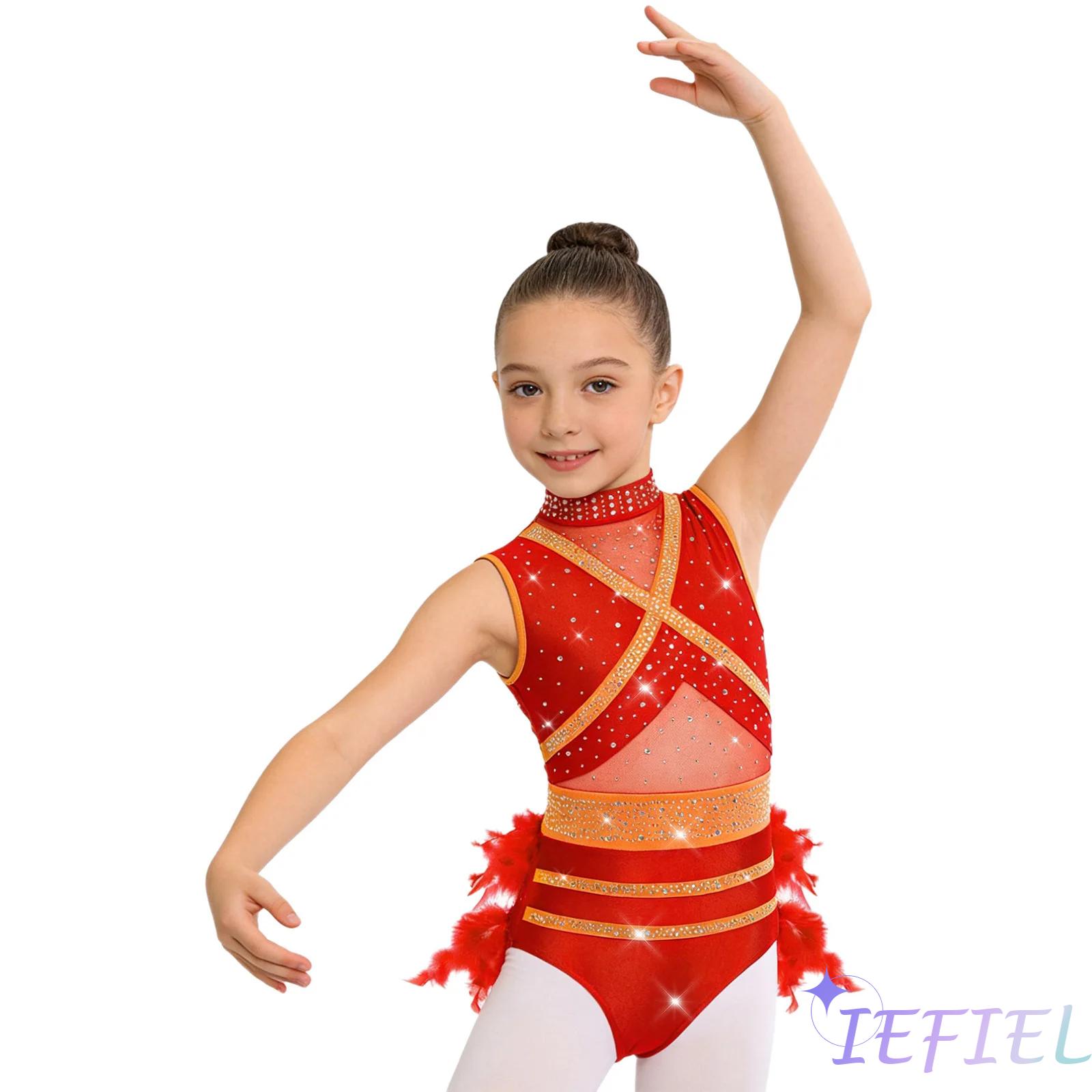 Kids Girls Latin Ballet Dance  – Rhinestone Banding Trim recenzja i cena